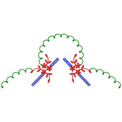 Flowers And Tree Embroidery Design 8
